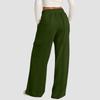 Women's Casual Fashion Solid Color Elastic Waist Drawstring Workwear Wide Leg Pants With Pockets