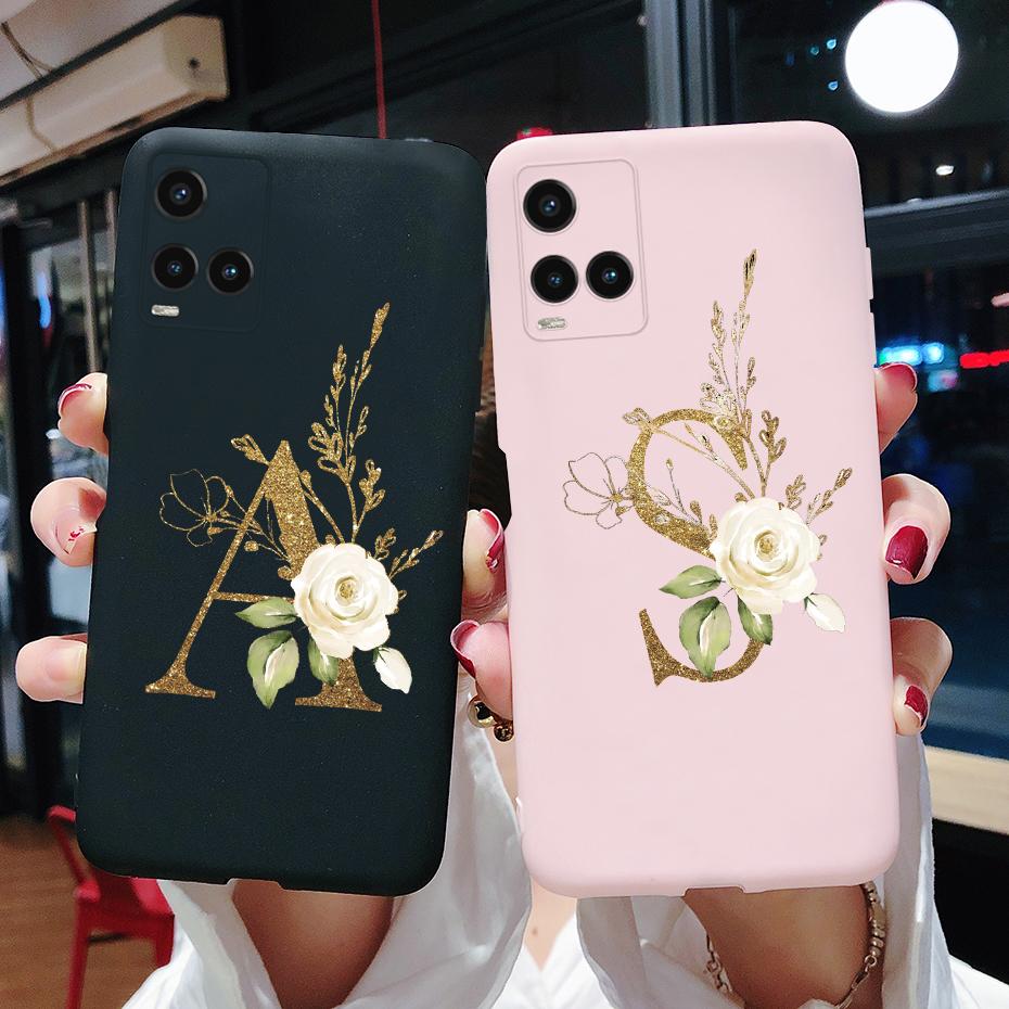 Für Vivo Y21 Y21s Y33s Hülle Niedliche Buchstaben Weiches Silikon Handy Rückseite Für Vivo Y33s Y 33s 21 s VivoY21 Hüllen TPU Fundas Coque