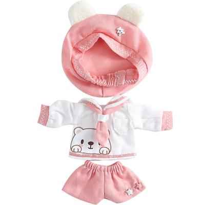 HIGHAWK OB11 Obitsu Doll 11cm Body Sailor Suit Doll Costume Set (Pink and Bear Shorts)