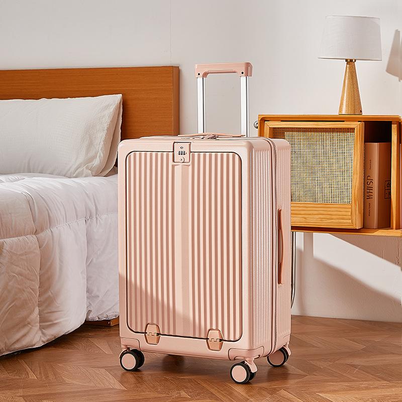 Yongsheng 20" Cabin Suitcase with Universal Wheels, Anti-Fall, 24" Optional, Front-Opening Trolley Case, Secure Lock.