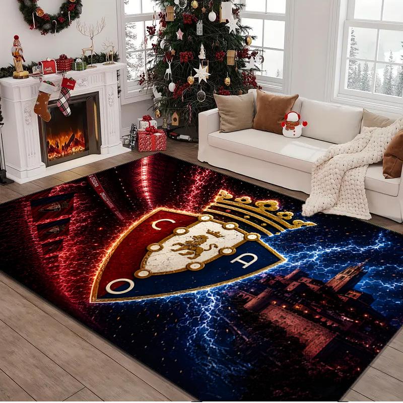 1PC Rug FC Osasuna Golden Lion Carpet, Chair Rug,Area Rug for Office Bedroom Living Rooms Bedroom, Doormat Decor Christmas Fan Gifts