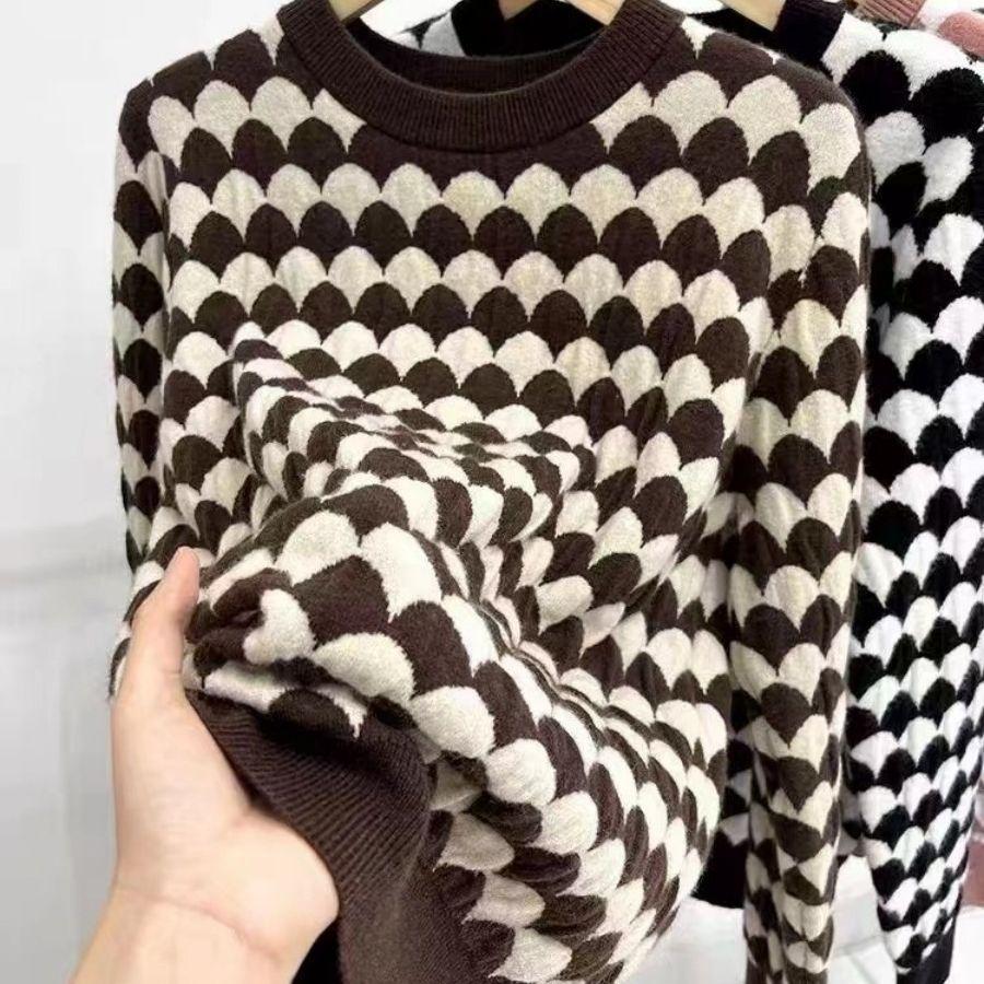 Sweater Women Striped Knitted Sweater Loose Winter Thick Female Soft Pullovers Casual Tops Oversized Sweater Knitwear