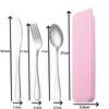 3/4pcs Portable Stainless Steel Cutlery Suit with Storage Box Chopstick Fork Spoon Knife Travel Tableware Set Camping Cutlery