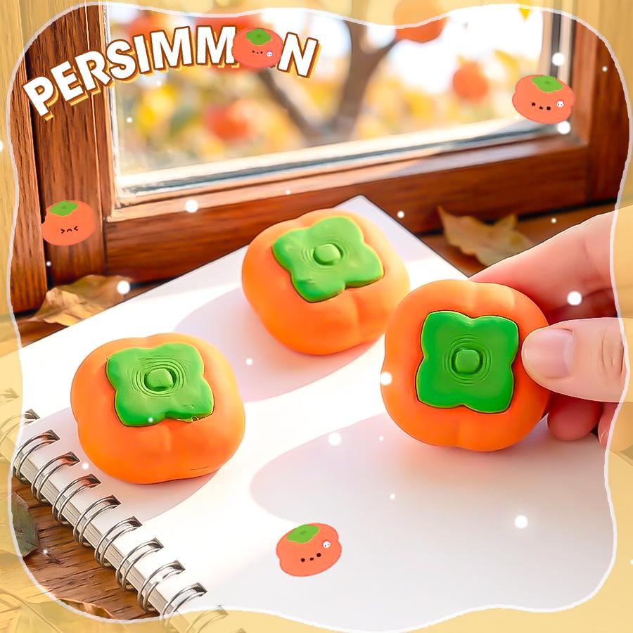 kawaii stationery back to School supplies cute things rubber children s erasers persimmon funny erasers Aesthetic stationery