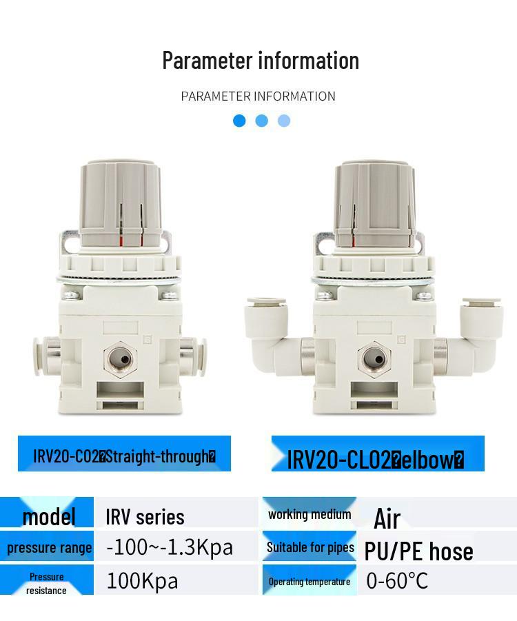 IRV Vacuum C06: Negative Pressure C08 Valve, LC10 Regulating Valve, 20 Limit Valve, BG Pressure Stabilizer