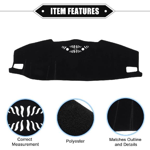 Car Dashboard Cover Mat Compatible for Jeep Grand Cherokee 2021-2023, Protective Polyester Black Center Console Interior Trim Dash Board Mat