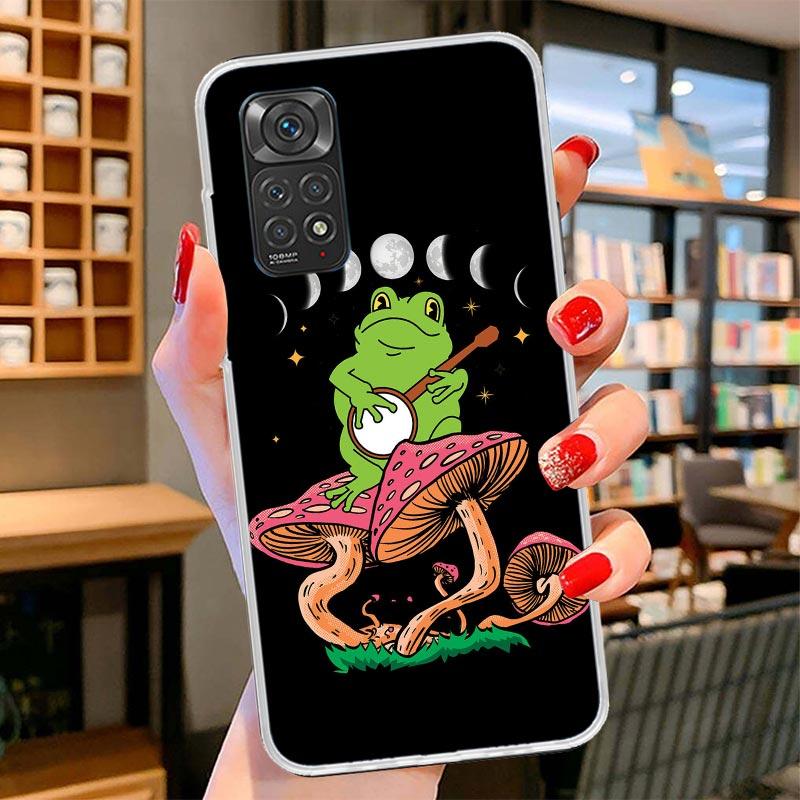 Cottagecore Frog Mushroom Kawaii Cover Phone Case For Xiaomi Redmi Note 15 14 13 12 11 10 Pro Plus 14S 12S 11S 11T 11E 10S Soft