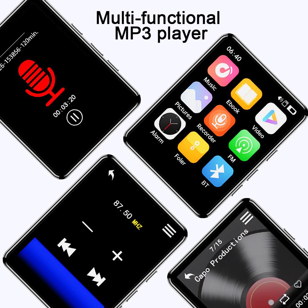 Bluetooth MP3 Player 2.4 Inch Touch Screen HiFi Music Player Support 128G Expansion Built-in Speaker With E-book /FM/Radio/Video