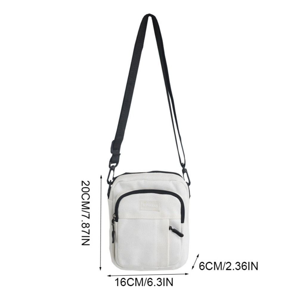 Square Canvas Crossbody Bag Nylon Sports Phone Bag Casual Men's Shoulder Bag Male