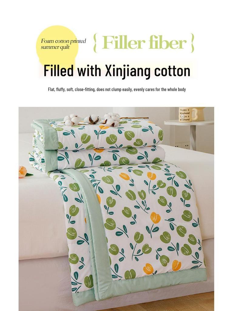 Xinjiang Cotton Summer Air Conditioning Quilt, Machine Washable Thin Quilt for Dormitory, Ideal for Students