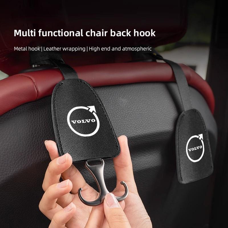 Car Seat Back Hooks PU Leather Interior Accessories For Volvo XC90 V90 V60 XC60 V40 S80 S60 S90 C40 XC40 V70 XC70 C30 C70 EX90
