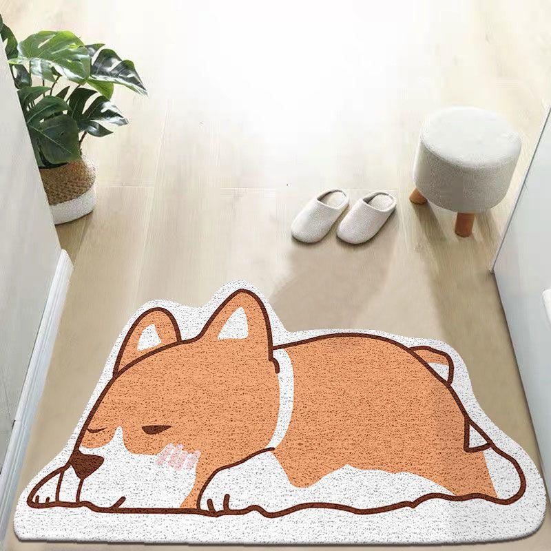 Cartoon Dirt Resistant PVC Silk Ring Door Mats Hallway Doorway Foot Dust Removal Easy Clean Wear-Resistant Anti-slip Floor Mat