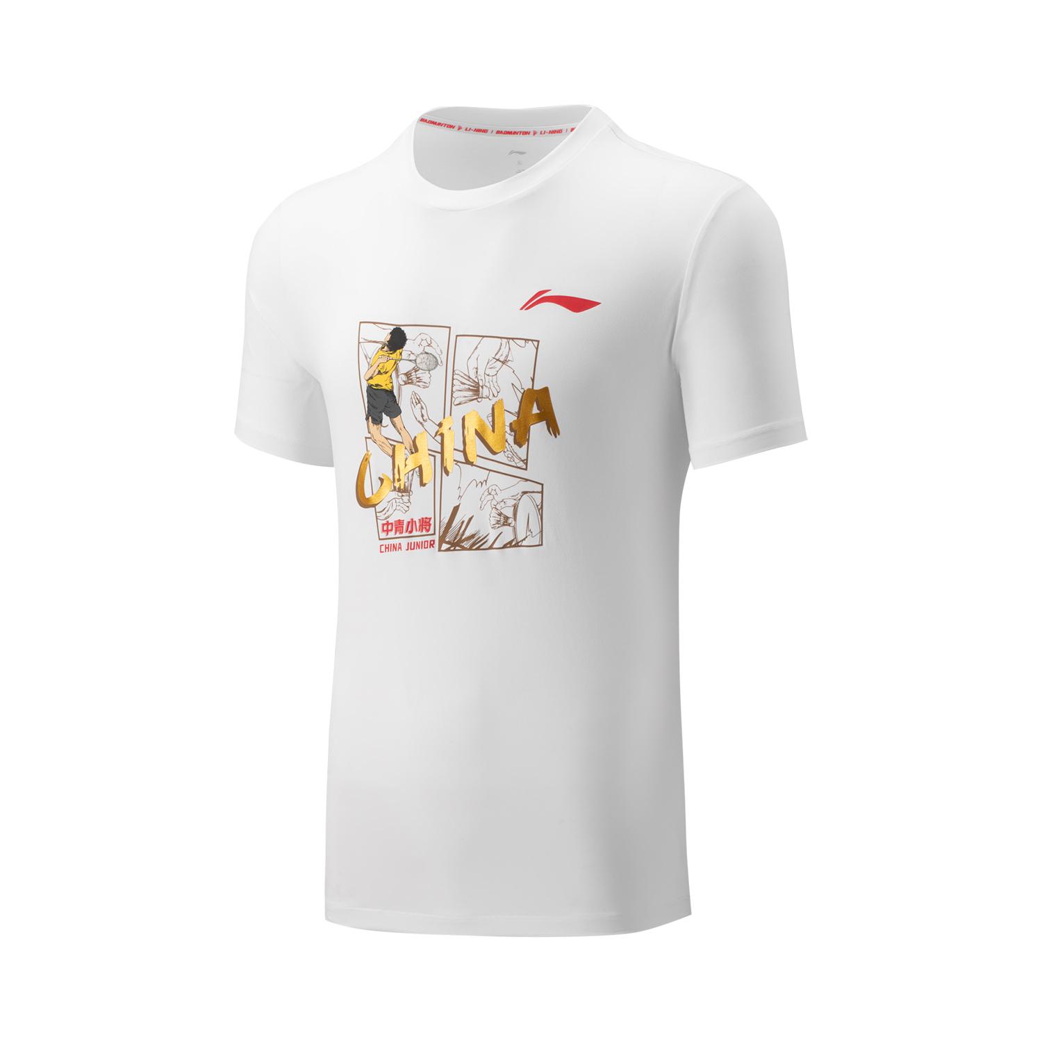 

Li Ning Серия Бадминтон Буква Круглый вырез Удобная Дышащая Универсальная Футболка с коротким рукавом Унисекс Топы Стандартный-Белый AHSV773-2