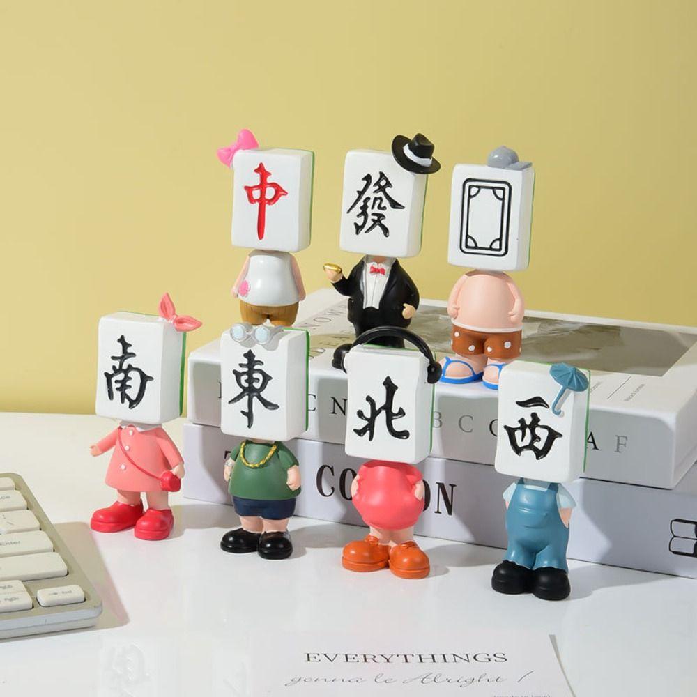 Miniature Mahjong Mini Figurine Handmade Mahjong Figure Toys Kids Birthday Gift