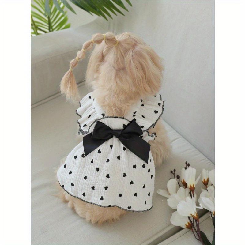 

День святого Валентина 1 шт. Платье для питомца с принтом сердечек и бантом для собаки на лето M