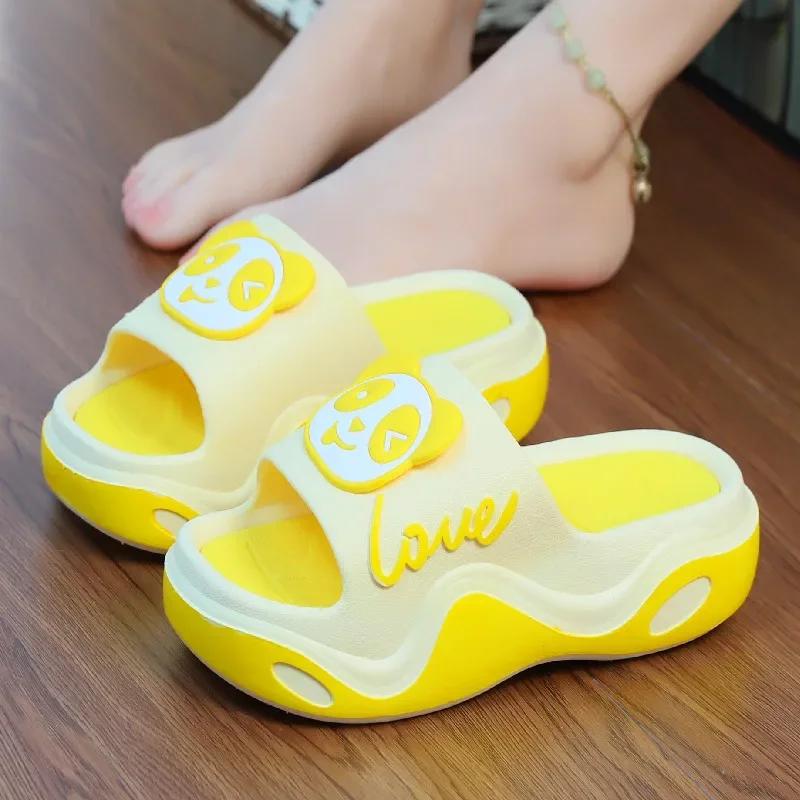 

Fashion Panda slippers for women summer height increasing shoes for girls thick-soled slippers thick-soled beach slippers animal 36