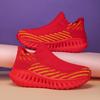 Green Platform Knit Sneakers Men Women Trainers Breathable Socks Men's Running Shoes Comfortable Slip-on Women's Sports Shoes