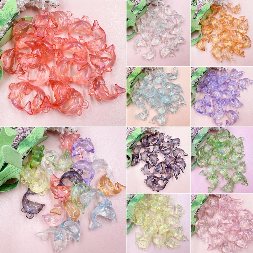 Hanmade 15.6*20.5mm Loose Beads Acrylic Dolphin Shape DIY Jewelry Accessories For Jewelry Making Bracelets Fashion Necklace 20PCS