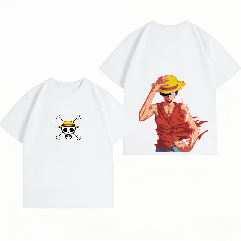 Unisexs Clothing New 100 Cotton Breathable Summer TShirt One Piece Luffy Print Casual Streetwear Unisexs TShirt