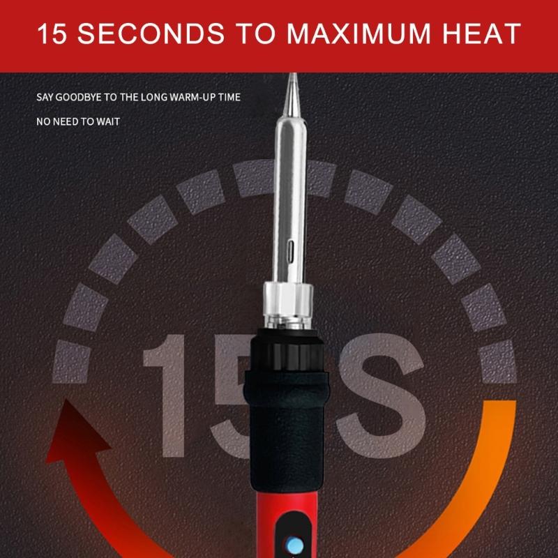 Digital Soldering Iron 80W with Switch Adjustable Temperature LCD Welding Tools Ceramic Heater Soldering Tips Tool