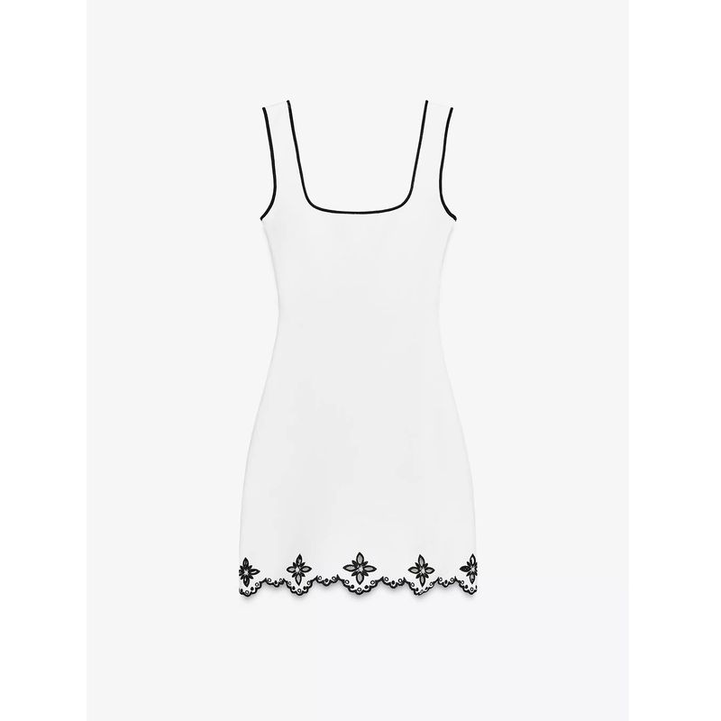 

White Heavy Industry Pearl Embroidered Slim Waist Hip Knitwear Sling Slim White Dress Dress Short 5584114 White(In stock) S