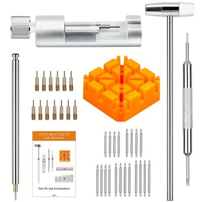 Set de unelte pentru repararea ceasurilor Bandă de legături pentru ceas Curea cu fantă Lanț de brățară Remover de pini Kit de instrumente de reglare pentru ceasornicari profesioniști