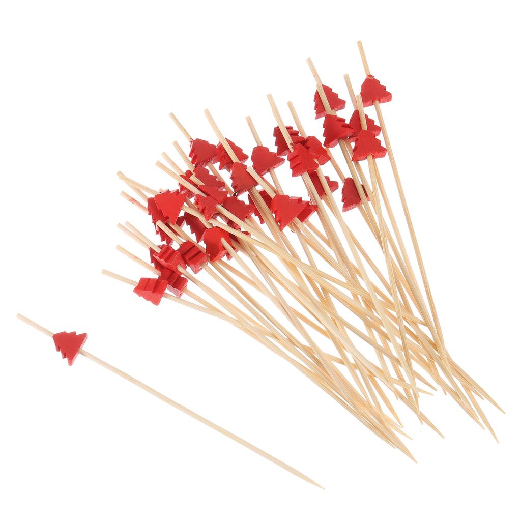 100pcs Bamboo Cocktail Picks Food Fruit Toothpicks Drink Picks Skewer Cake Drinks Party Decorative Skewers 12cm Long Food Sticks