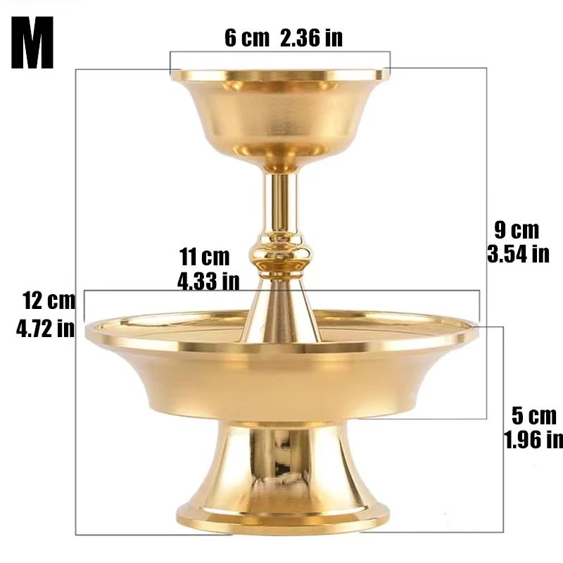 1pc Buddhist Guardian Cup Furnishing Copper Handicraft Polishing Tibetan Tribute Buddhism Holy Water Plate Home Candle Holder