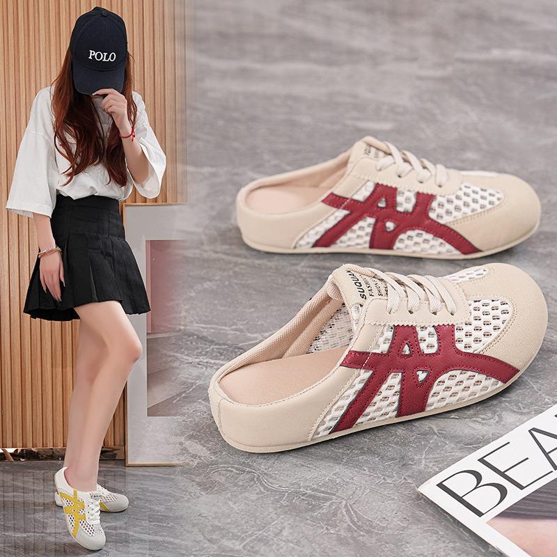 Fashion 2025 Summer New Slippers Womens Retro Breathable Flat-Soled Shoes Casual Outdoor Slip-On Shoes Soft Slippers Discounted Sandals