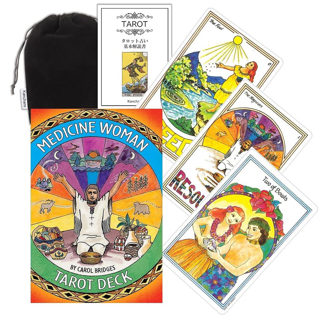 Kancharo Tarot Deck Woman Tarot Includes Japanese Tarot Card Instructions Pouch 78-Card [Medicine Deck] & (Authentic)