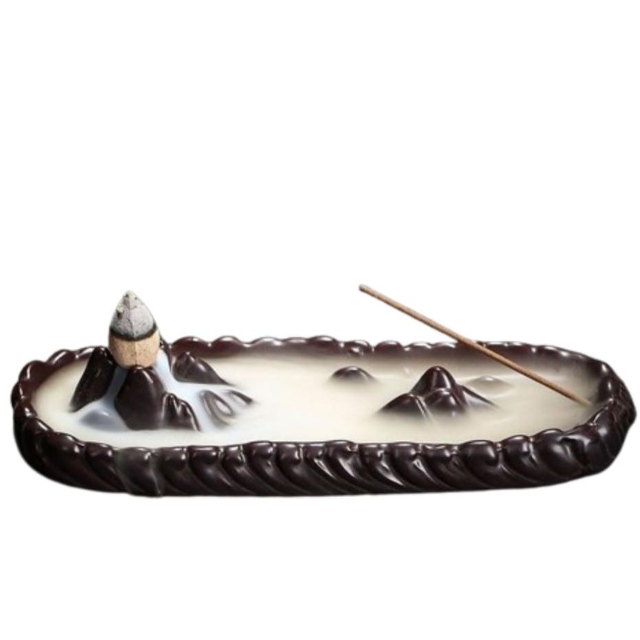 Wasserfall-Räuchergefäß, Rückfluss-Räuchergefäß, kreativer Keramik-Aromatherapie-Dufthalter, Vintage-Aroma-Diffusor für den Innenbereich