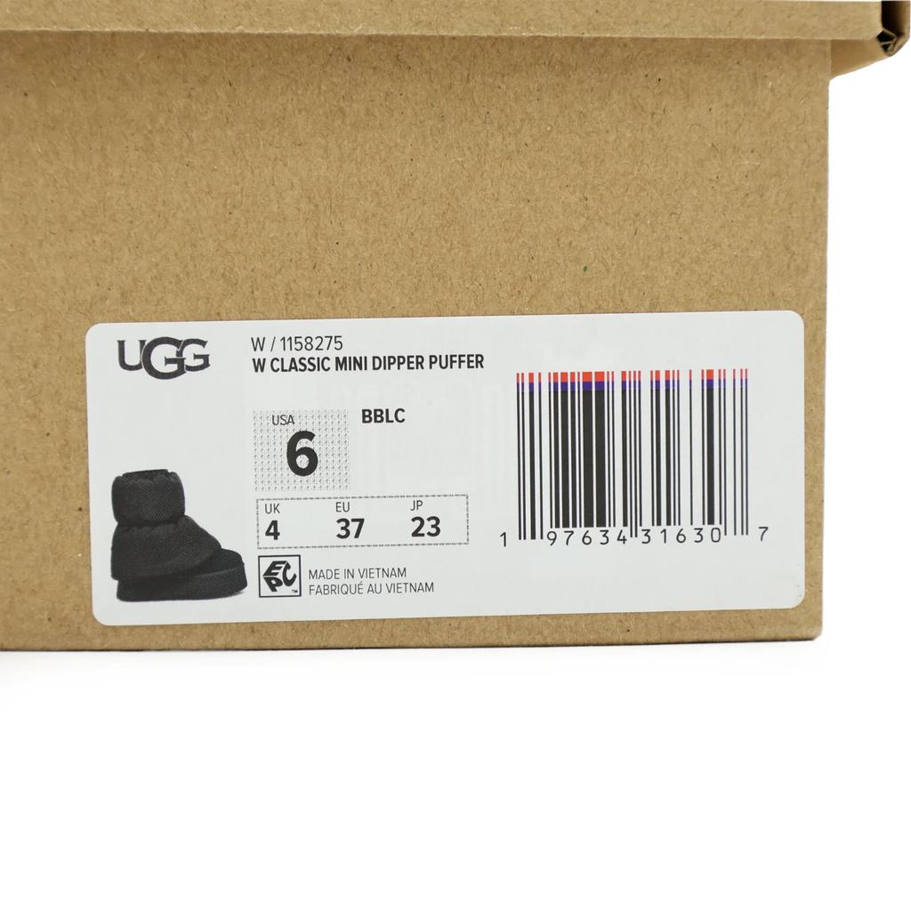 1158275-BBLC UGG Donna Classic Mini Dipper Puffer Nero (Da donna)