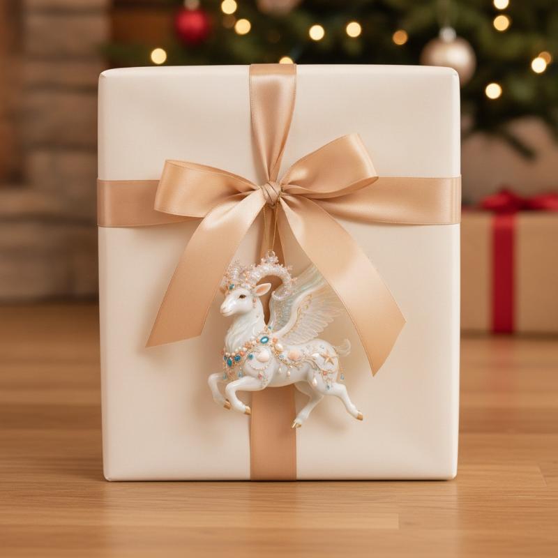 2D Red Golden Ram Christmas Hanging Ornament With Exquisite Details Glossy Finish For Christmas Tree Home Holiday Party Decorati