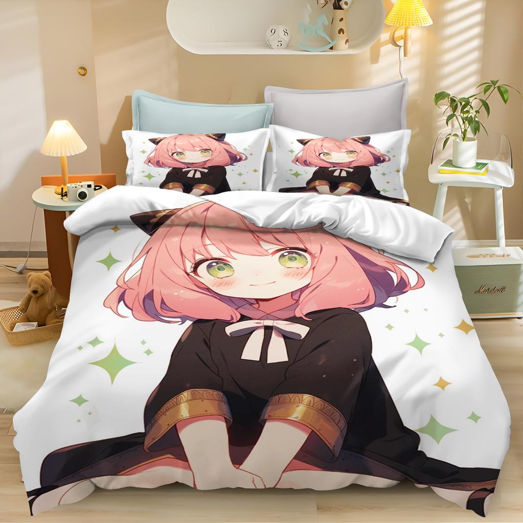 Cartoon Spy Game Duvet Anya Quilt Cover Anime Children Cute Printed King Size Set Queen Twin Bedding