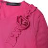 ZANZEA Women Casual V-Neck Loose 3/4 Sleeve 3D Flowers Splice Dress