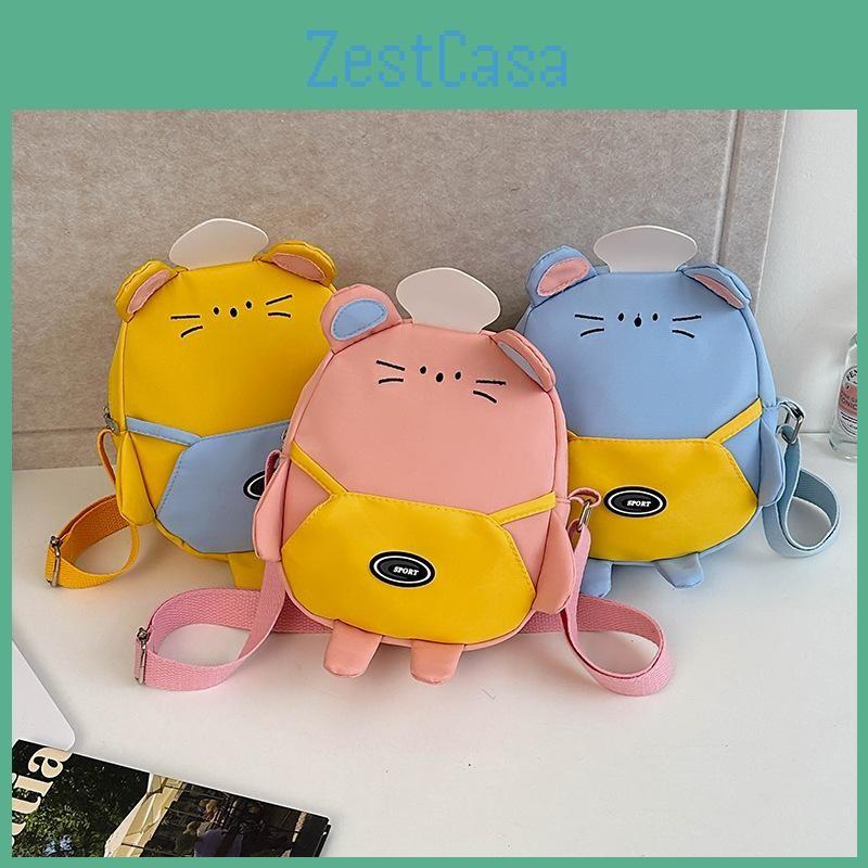 Kids Adorable Cartoon Crossbody Bag Featuring Stylish Color Blocking For Boys And Girls
