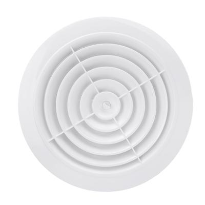 Tampa de ventilação de ar redonda de veneziana 200 mm ABS branco ajustável para parede para banheiro, escritório, cozinha