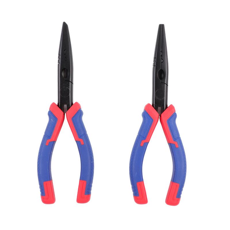 Rust-Proof Teflon Needle-Nose Pliers with Hook, Bent Nose, Multifunctional Electrician's Tool, Non-Stick Wire Gripping Pliers