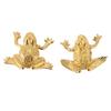 2pcs Hand Polished Lucky Toad Figurine Golden Brass Frog Statue  Meditation Shelf