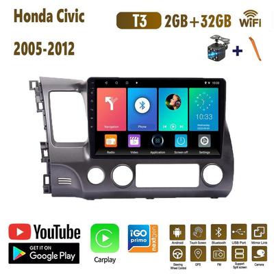 10 Inch Android Car Radio Carplay For Honda Civic 2005-2012 Car Multimedia Video Player GPS Navigation WIFI 2+32GB