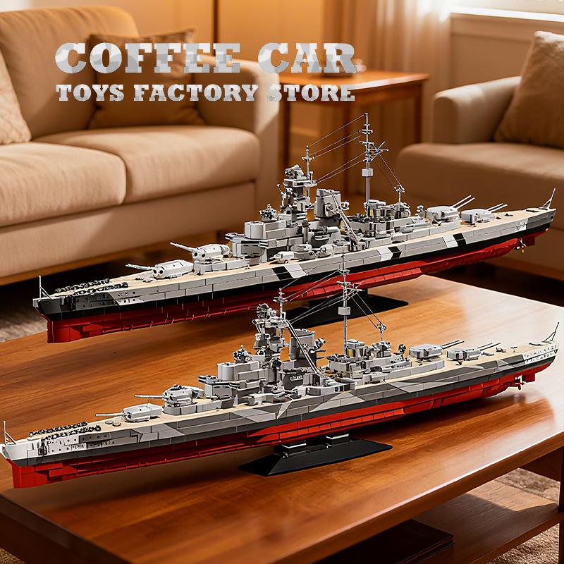 NEW German Warship Model Bricks Kit Military Battleship Building Blocks WW2 Cruiser Boat Submarine Assembly Toys Adult Kids Gift