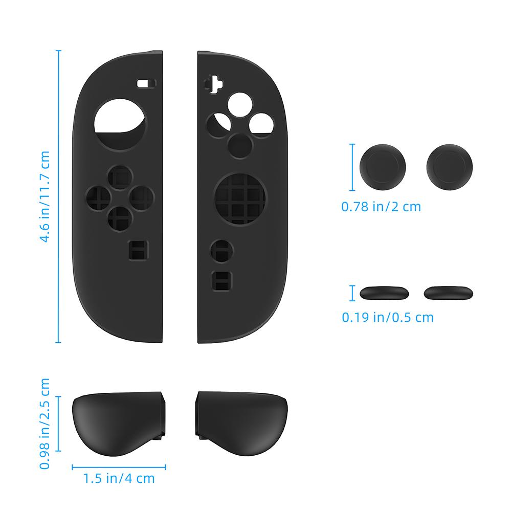 Für Switch 2 Joy-con Hülle Silikon Griffhülle Anti-Rutsch Schale Ersatz mit 2 Daumenstick Kappen Silikon Skin Hülle Abdeckung
