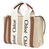 Chloe Woody Logo Print Canvas und Leder Tote Bag Damen Tote Bags Off-White CHC22-AS397I26-90U