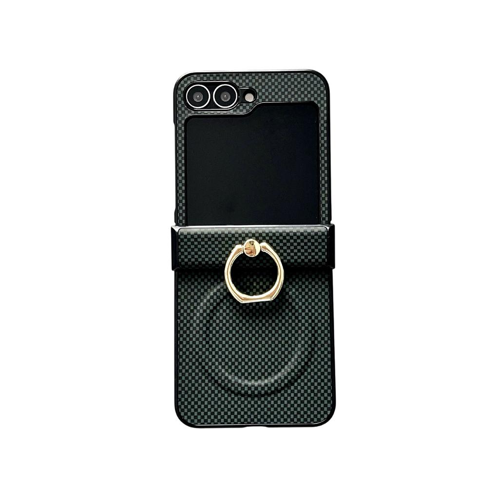 Wireless charging magnetic checkerboard zflip1 folding mobile phone zflip1/1/1/1 leather anti-drop belt ring