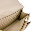 Christian Dior Logo Leather Lady Dior Wallet Chain Beige Leather Used