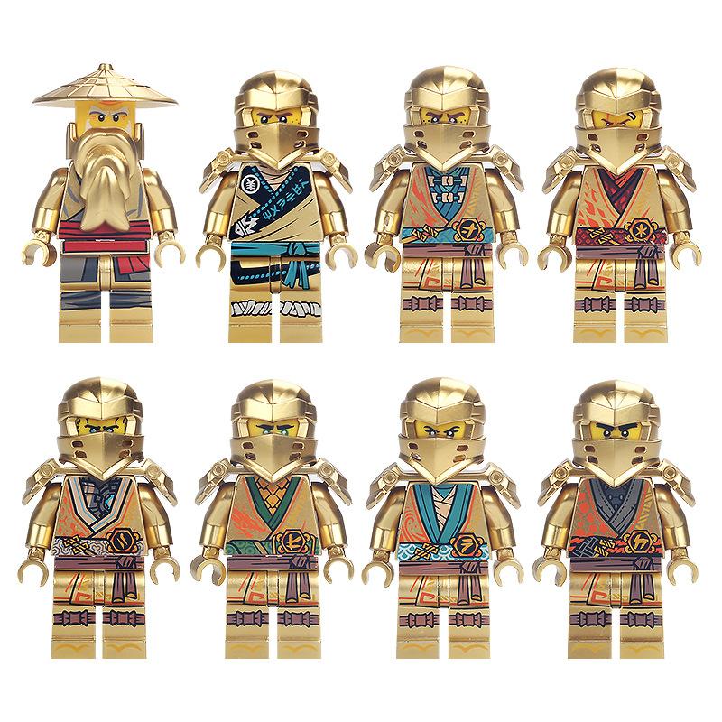 Movie Action Gold Mini Figures With Motorcycle Building Blocks Toys Bricks Model Boys Kids Christmas Gifts