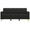 3 Seater Sofa Black 180 Cm Fabric