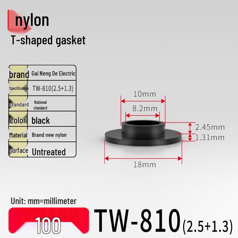 T-Shaped Nylon Gasket Ring Screw Shaft Sleeve with Concave-Convex Insulation Pad M2