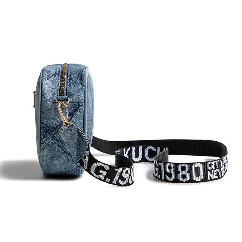 Trend Denim Pattern Small Square Bag Lis Fashion Gradual Change Color Diamond Crossbody Shoulder Women's Bag Mobile Phone Bag