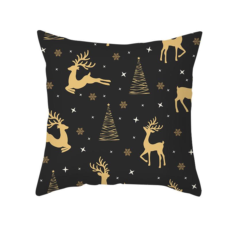 Nordic Christmas Pillow Cover Simple Printed Lines Elk Series Sofa Office Pillow Cushion Cover